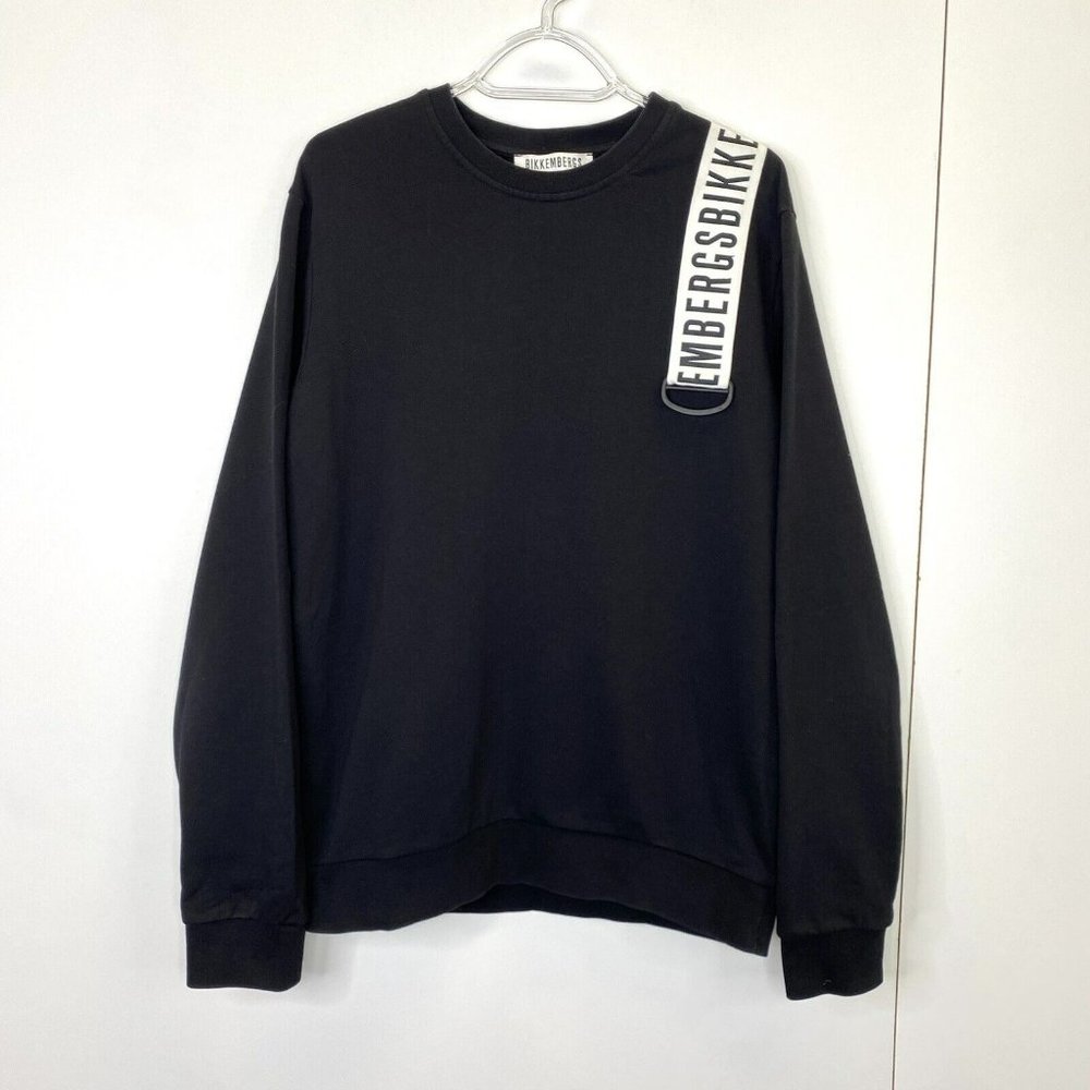 Bikkembergs Sweatshirt Mens Size Medium Black Long Sleeve Pullover Crew Neck